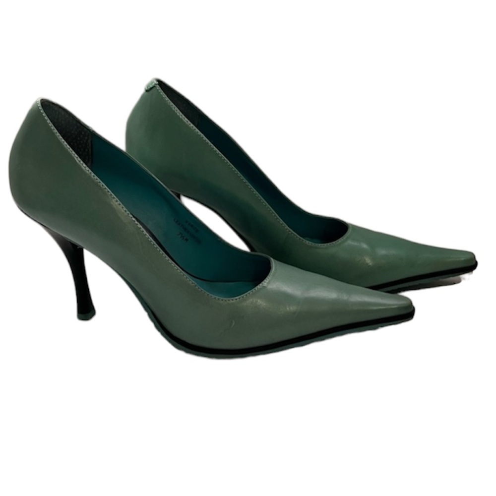 TWO LIPS TEAL GREEN PUMPS